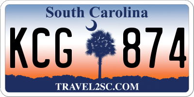 SC license plate KCG874