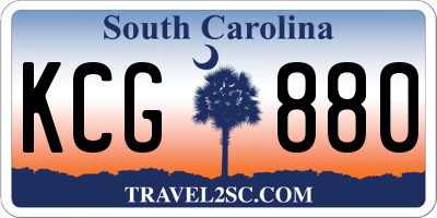 SC license plate KCG880