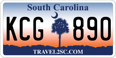 SC license plate KCG890