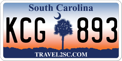SC license plate KCG893