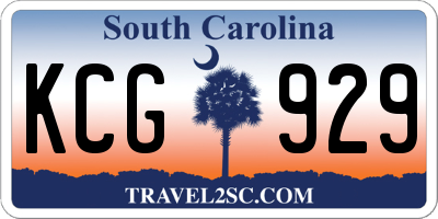 SC license plate KCG929