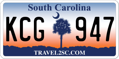 SC license plate KCG947