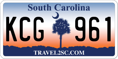 SC license plate KCG961