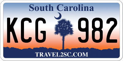 SC license plate KCG982