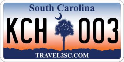 SC license plate KCH003