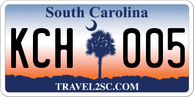 SC license plate KCH005