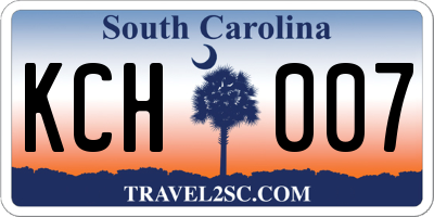 SC license plate KCH007