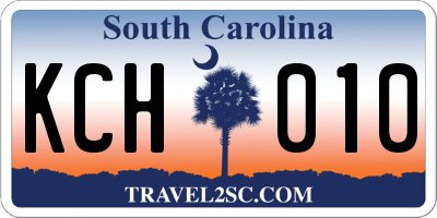 SC license plate KCH010