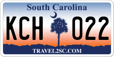 SC license plate KCH022