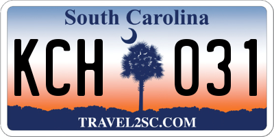 SC license plate KCH031