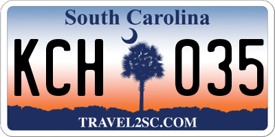 SC license plate KCH035