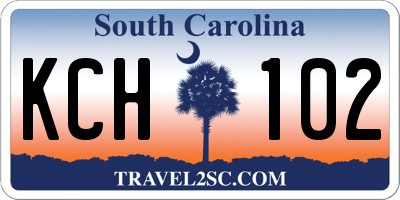 SC license plate KCH102