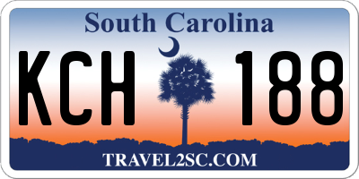 SC license plate KCH188