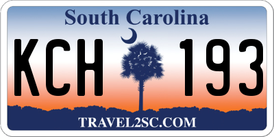 SC license plate KCH193
