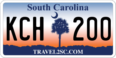 SC license plate KCH200