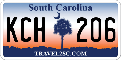 SC license plate KCH206