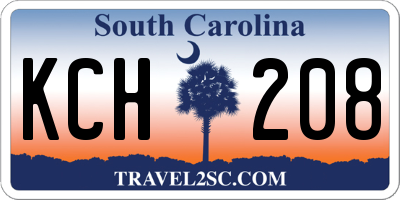 SC license plate KCH208
