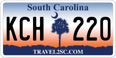 SC license plate KCH220