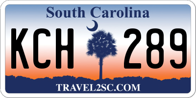 SC license plate KCH289