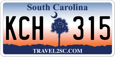 SC license plate KCH315