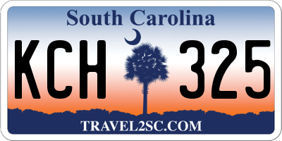 SC license plate KCH325