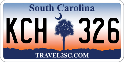 SC license plate KCH326