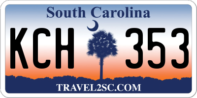 SC license plate KCH353