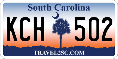SC license plate KCH502