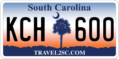 SC license plate KCH600