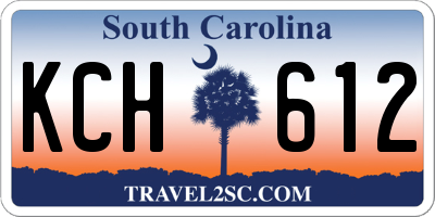 SC license plate KCH612