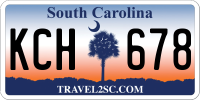 SC license plate KCH678