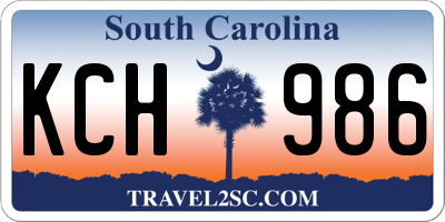 SC license plate KCH986