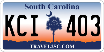SC license plate KCI403