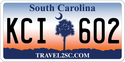 SC license plate KCI602