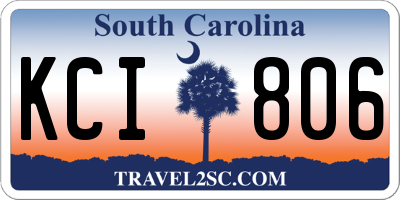 SC license plate KCI806