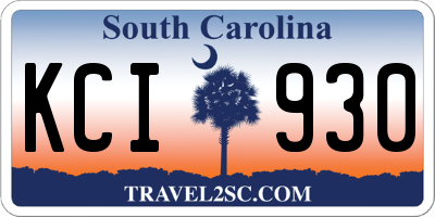 SC license plate KCI930