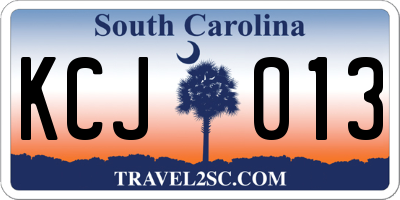 SC license plate KCJ013
