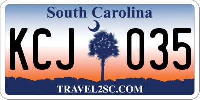 SC license plate KCJ035