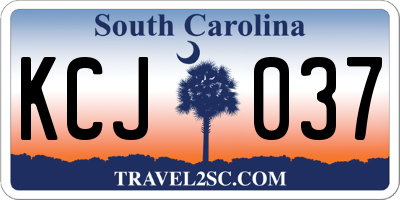SC license plate KCJ037