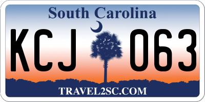 SC license plate KCJ063