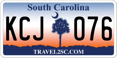SC license plate KCJ076