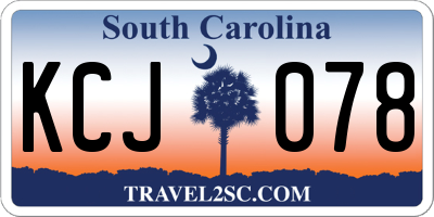 SC license plate KCJ078