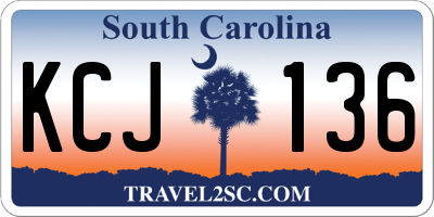SC license plate KCJ136