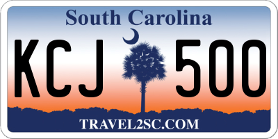 SC license plate KCJ500