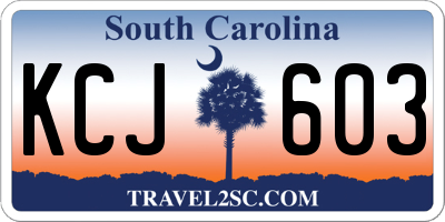 SC license plate KCJ603