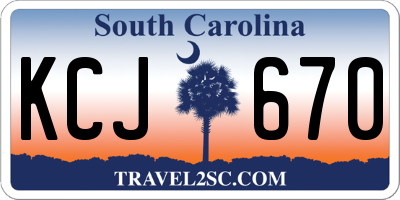 SC license plate KCJ670