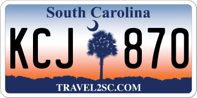 SC license plate KCJ870