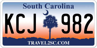 SC license plate KCJ982