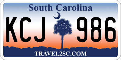 SC license plate KCJ986