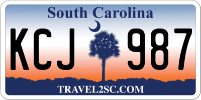 SC license plate KCJ987